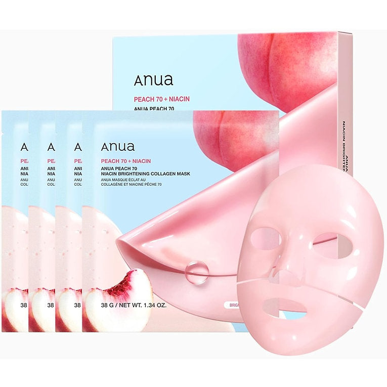 ANUA Peach 70 Niacin Brightening Collagen Face Pack (4 Sheets)