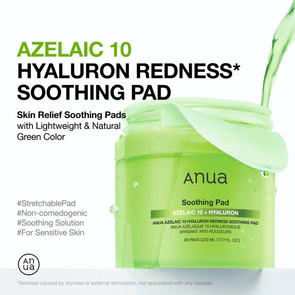 ANUA Azelaic 10 Hyaluron Redness Soothing Pad